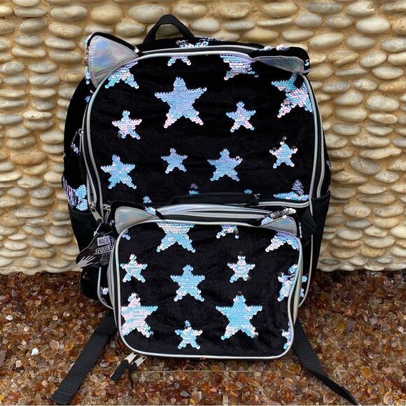 NWT New Accessory Innovations Black Cat 2-Piece Backpack/Lunchbox Set School - Picture 4 of 10